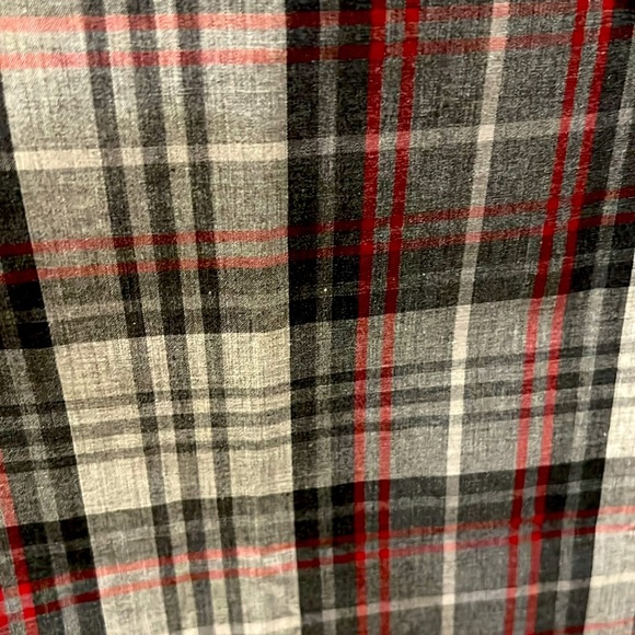 Kinloch Anderson Scotland Men’s Long Sleeve Red Gray Tartan Plaid size 16.5 - Picture 5 of 6